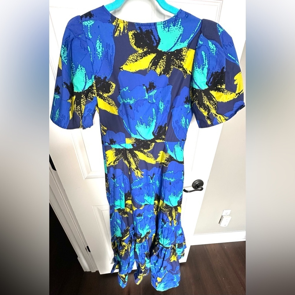 ‼️RARE‼️🎸Christopher John Rogers🎸🔥NWT🔥Floral Puff Sleeve Tiered Maxi Dress—4 - Picture 12 of 14